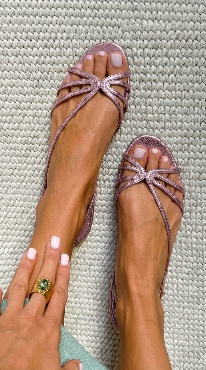 Ginevra | Sandalias Doradas Elegantes
